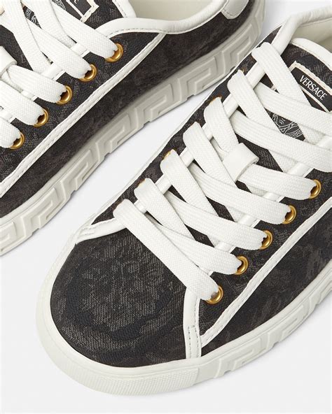 versace buckle hi-top sneaker|versace barocco greca sneaker.